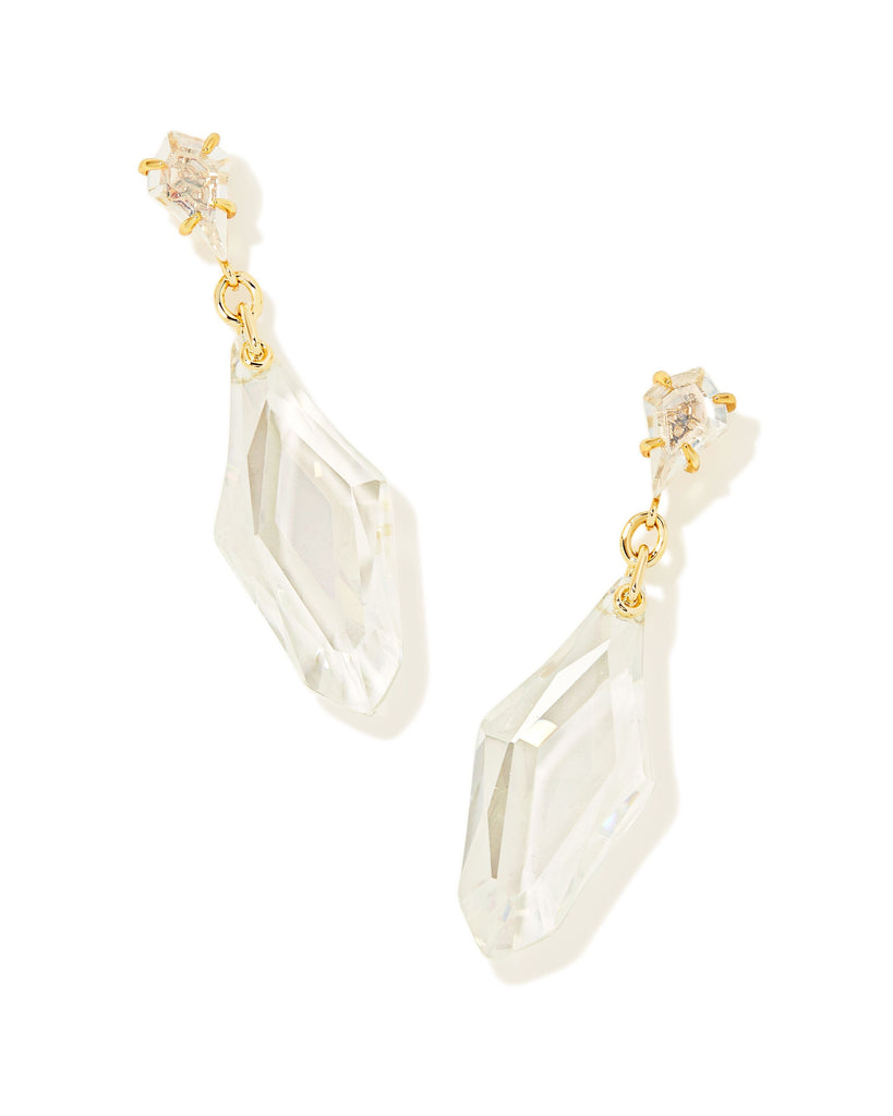 Kendra Scott Jewelry Kendra Scott Alexandria Statement Earrings-- Gold Lustre Clear Glass
