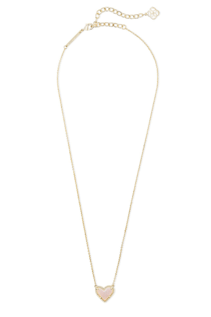 Kendra Scott Jewelry Kendra Scott Ari Heart 20" Pendant Necklace-- Gold Iridescent Drusy