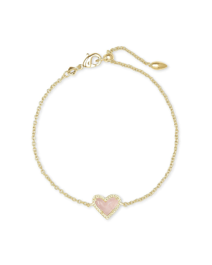 Kendra Scott Jewelry Kendra Scott Ari Heart Delicate Bracelet Gold Rose Quartz