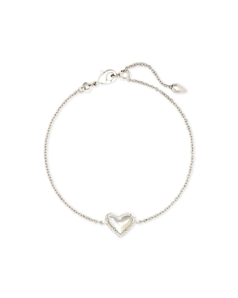 Kendra Scott Jewelry Kendra Scott Ari Heart Delicate Bracelet Rhodium Ivory Mother of Pearl