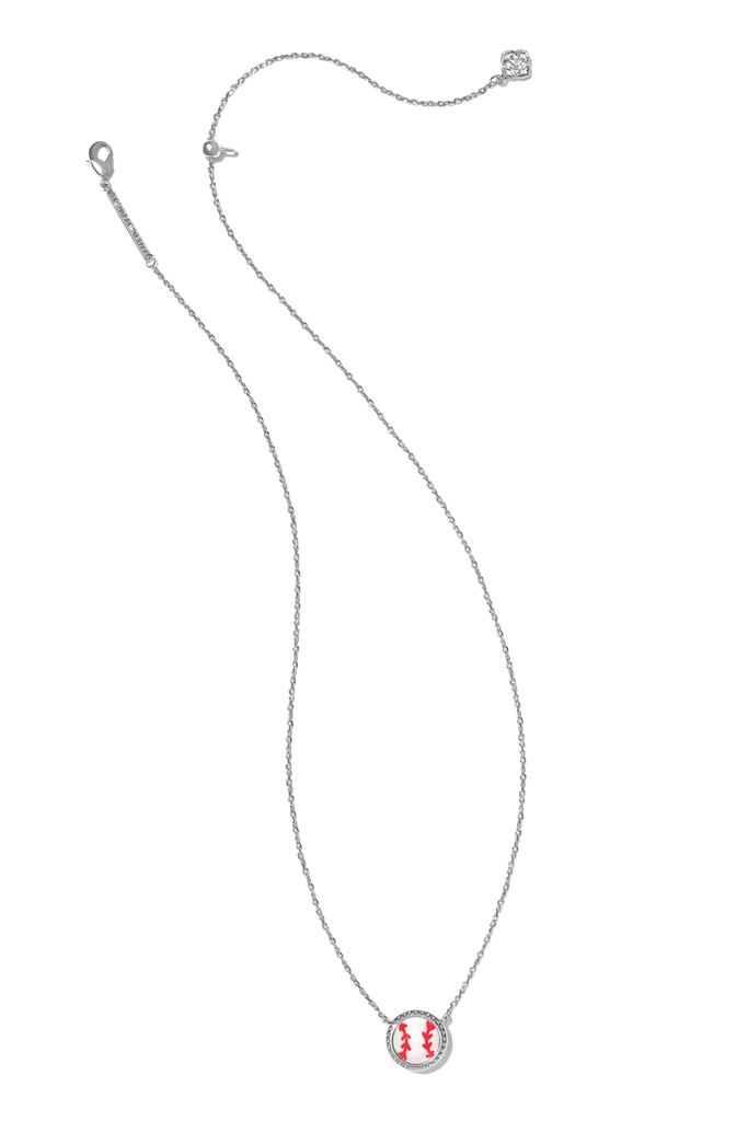 Kendra Scott Jewelry Kendra Scott Baseball Short Pendant Necklace-- Rhodium Mother of Pearl