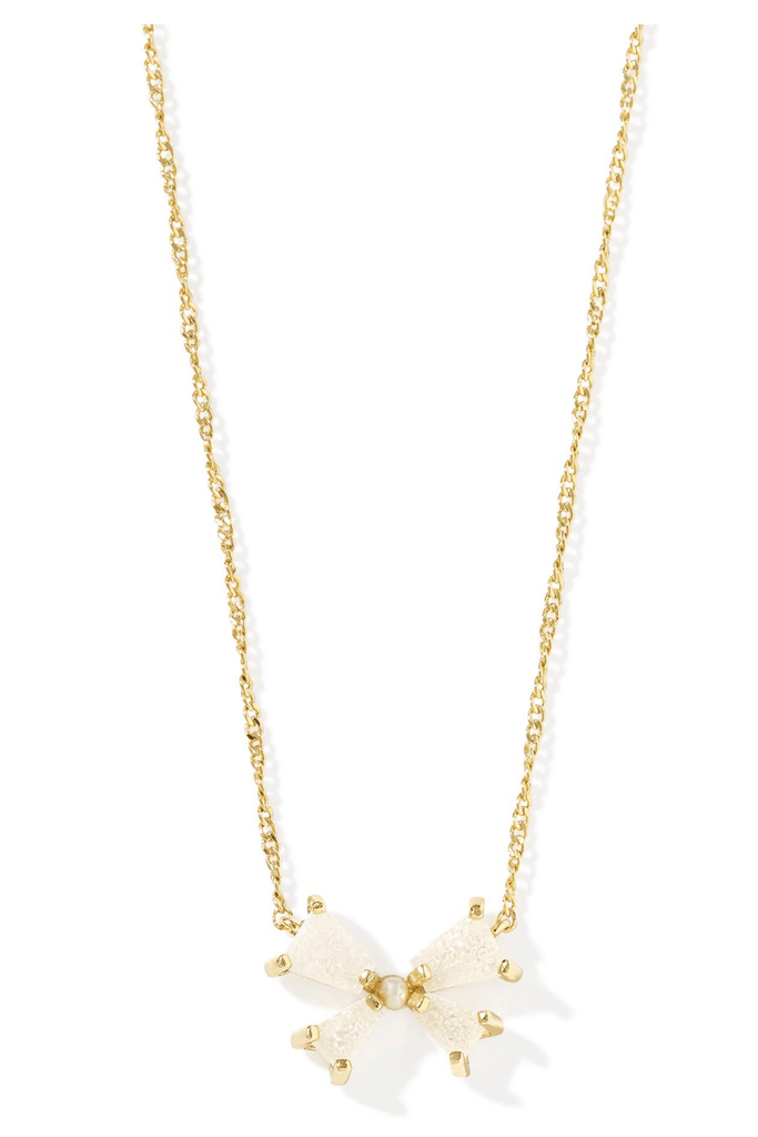 Kendra Scott Jewelry Kendra Scott Blair Bow Pendant-- Gold Iridescent Drusy