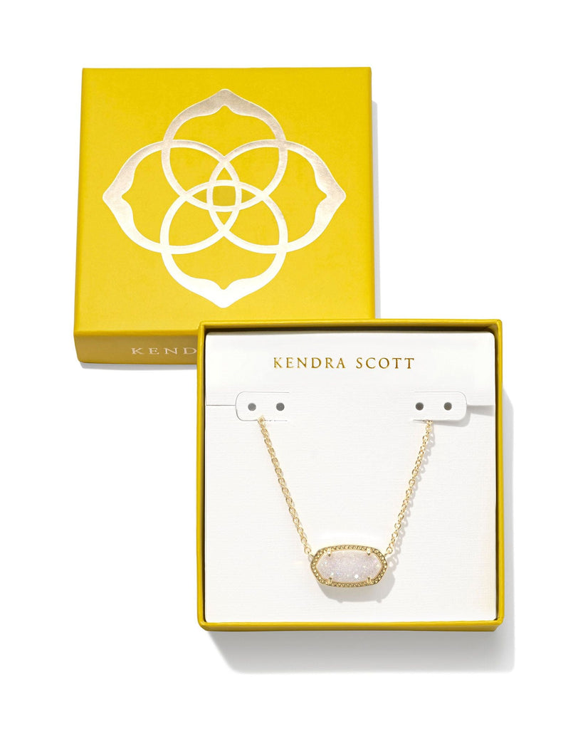 Kendra Scott Jewelry Kendra Scott Boxed Elisa Pendant Necklace-- Iridescent Drusy Gold Iridescent Drusy