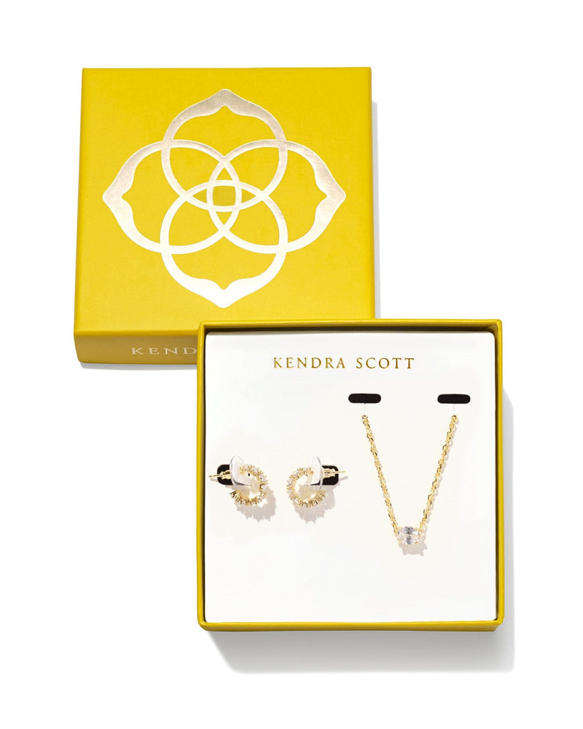 Kendra Scott Jewelry Kendra Scott Cailin Crystal Gift Set-- Gold White Crystal