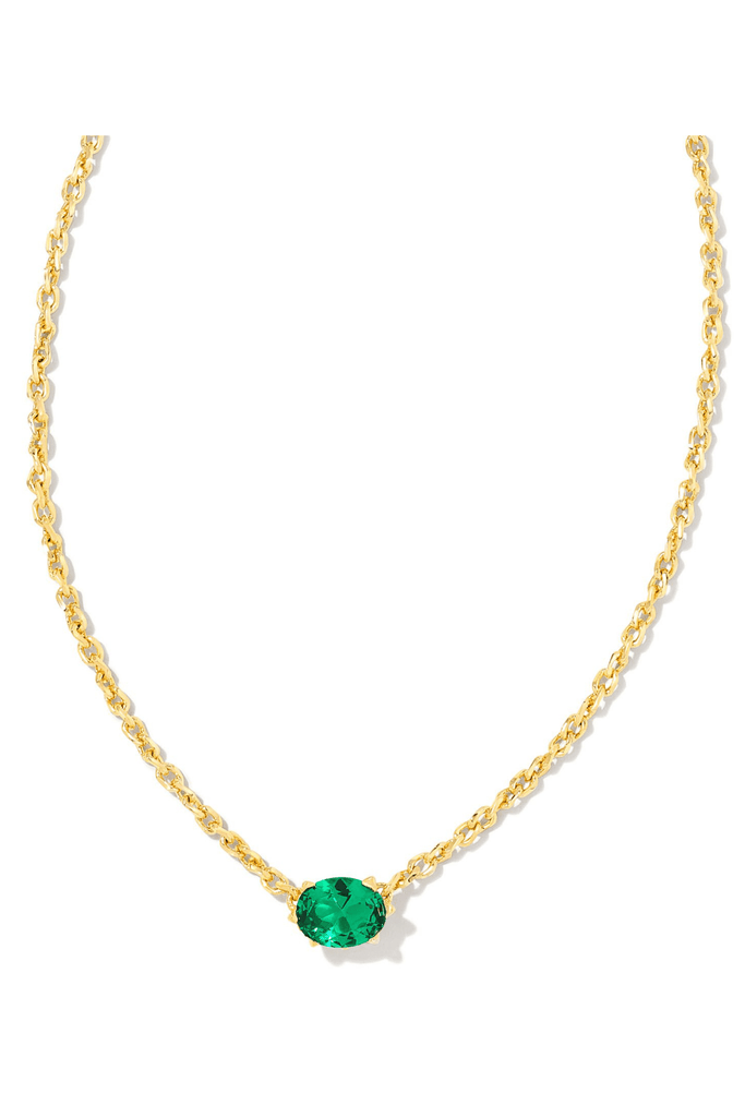 Kendra Scott Jewelry Kendra Scott Cailin Pendant Necklace-- Gold Gold Green Crystal