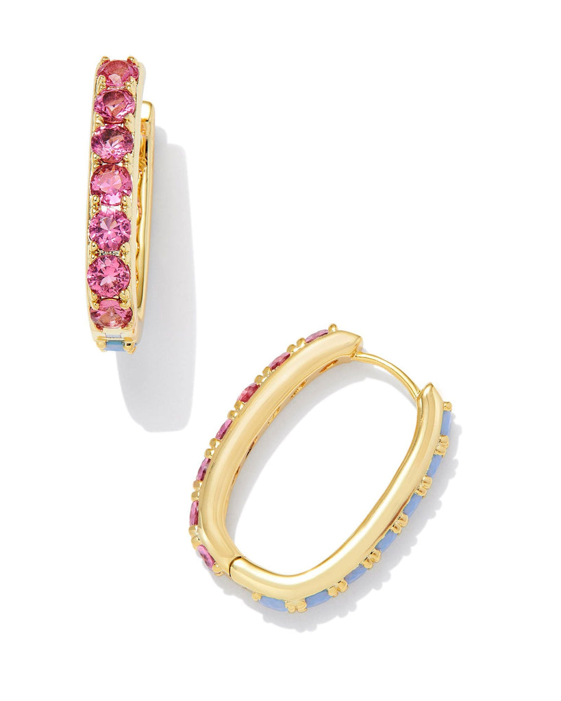 Kendra Scott Jewelry Kendra Scott Chandler Hoop Earrings-- Pink Blue Mix