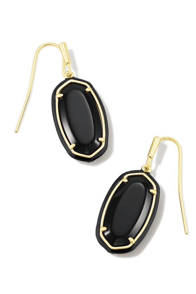 Kendra Scott Jewelry Kendra Scott Dani Enamel Frame Drop Earring-- Gold Black Agate