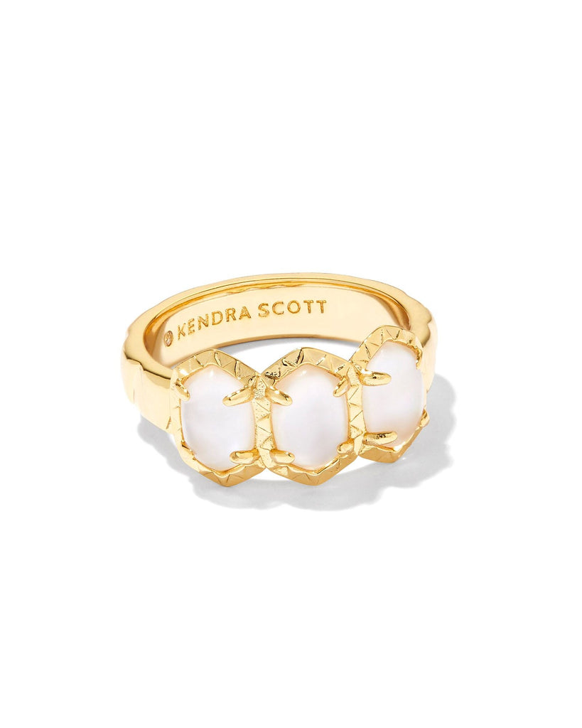 Kendra Scott Jewelry Kendra Scott Daphne Band Ring-- Gold Mother of Pearl
