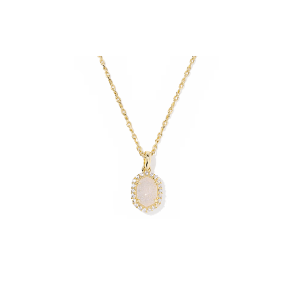 Kendra Scott Jewelry Kendra Scott Daphne  Crystal  Pendant Necklace-- Gold Iridescent Drusy Gold