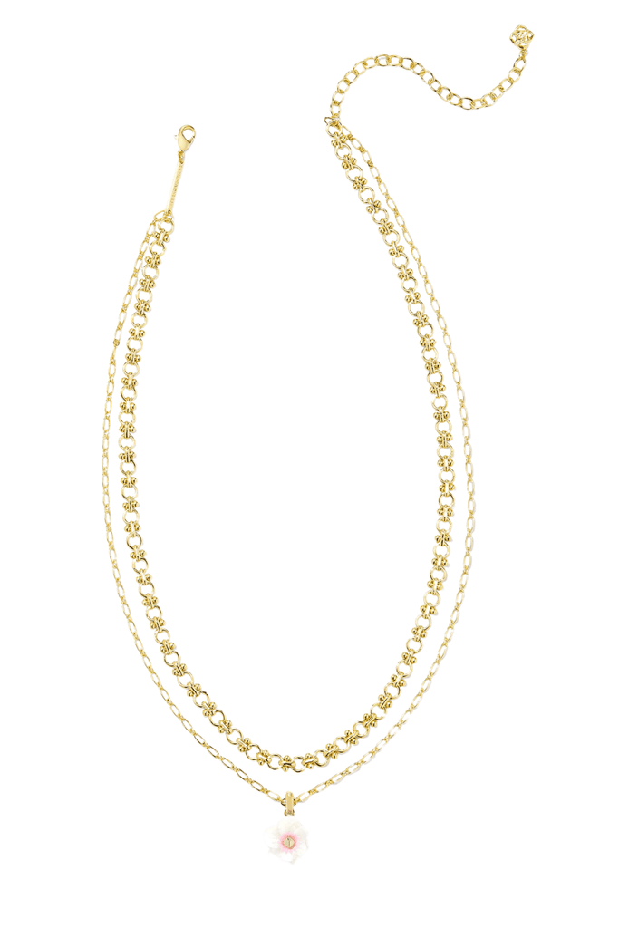 Kendra Scott Jewelry Kendra Scott Deliah Multi Strand Necklace-- Gold Iridescent Pink