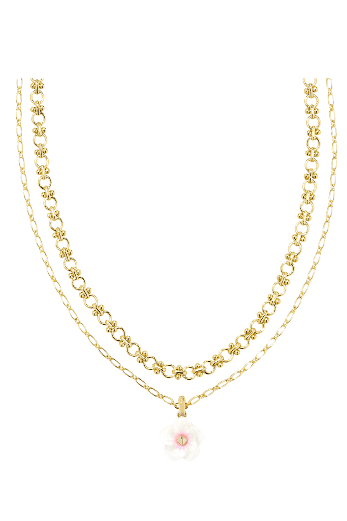 Kendra Scott Jewelry Kendra Scott Deliah Multi Strand Necklace-- Gold Iridescent Pink