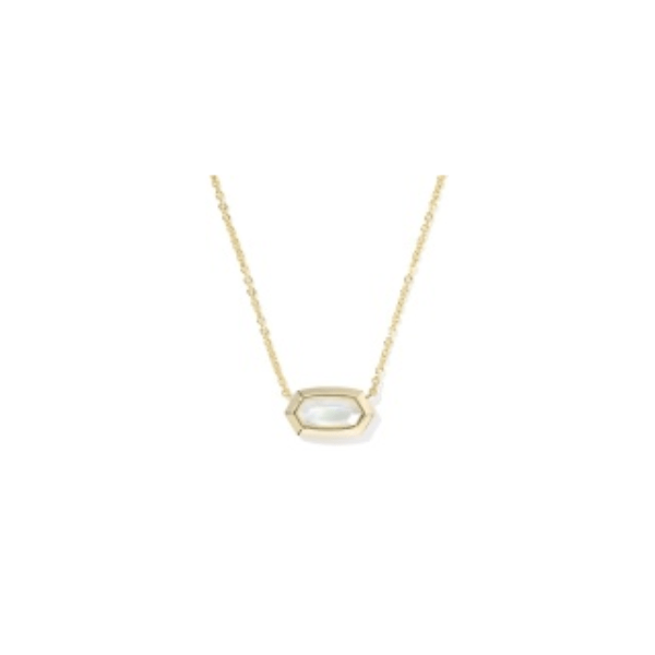 Kendra Scott Jewelry Kendra Scott Elisa Bezel Short Pendant Necklace-- Gold Ivory Mother Of Pearl Gold