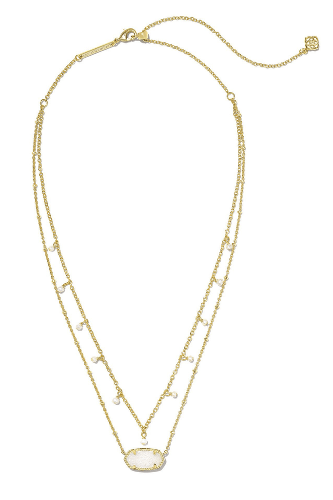 Kendra Scott Jewelry Kendra Scott Elisa Pearl Multi Strand Necklace-- Gold Iridescent Drusy