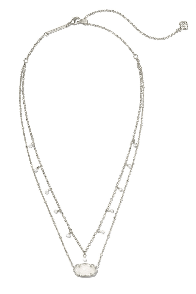 Kendra Scott Jewelry Kendra Scott Elisa Pearl Multi Strand Necklace-- Silver Iridescent Drusy