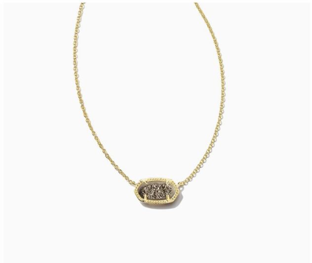 Kendra Scott Jewelry Kendra Scott Elisa Short Window Necklace-- Gold Platinum Drusy Gold