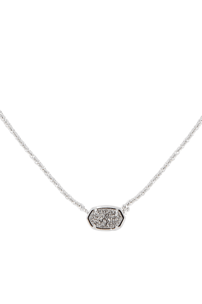 Kendra Scott Jewelry Kendra Scott Emilie Short Pendant Necklace-- Rhodium Platinum Drusy