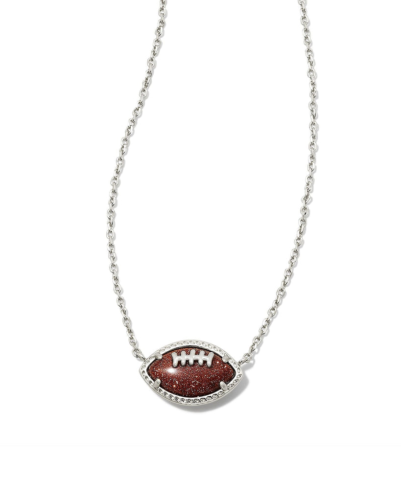 Kendra Scott Jewelry Kendra Scott Football Short Pendant Necklace-- Rhodium