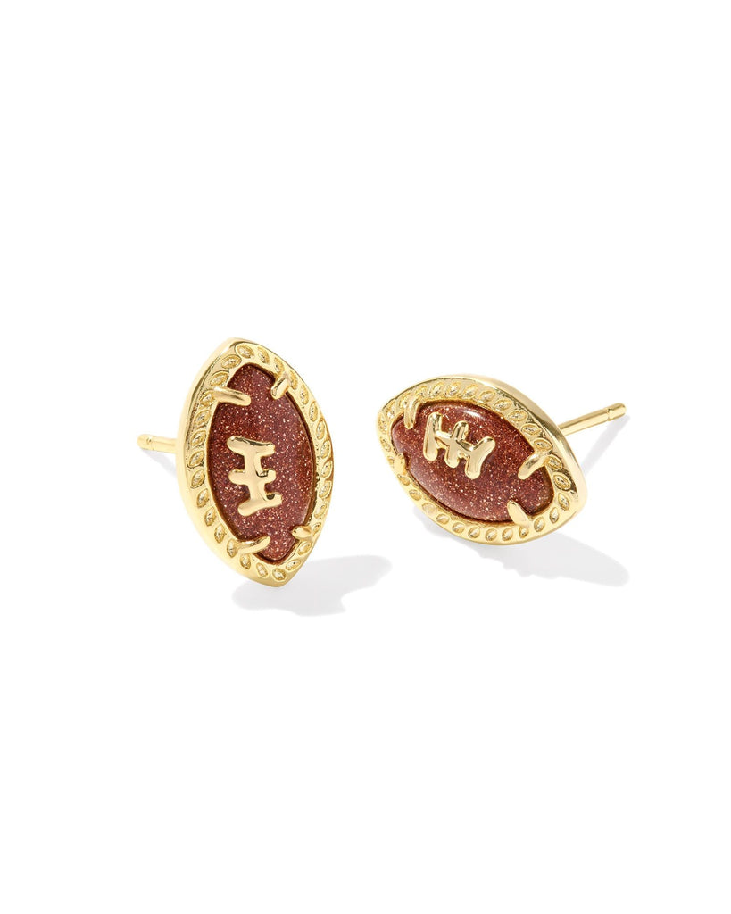 Kendra Scott Jewelry Kendra Scott Football Stud Earrings-- Orange Goldstone Gold