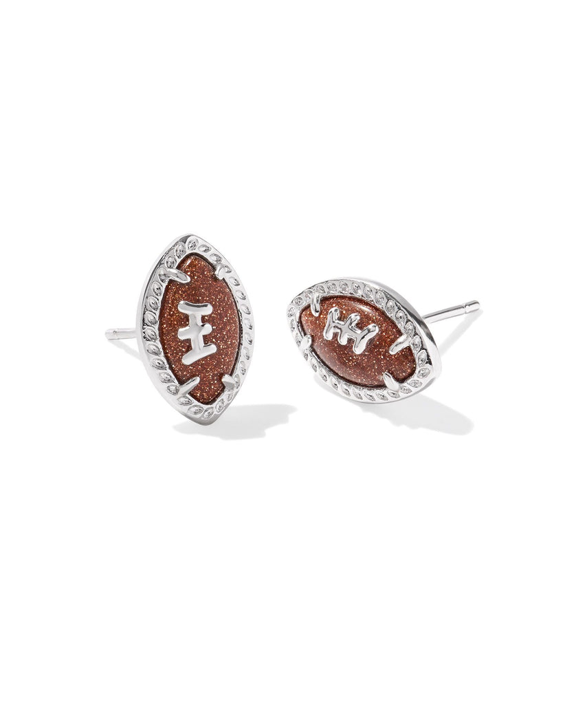 Kendra Scott Jewelry Kendra Scott Football Stud Earrings-- Orange Goldstone Rhodium