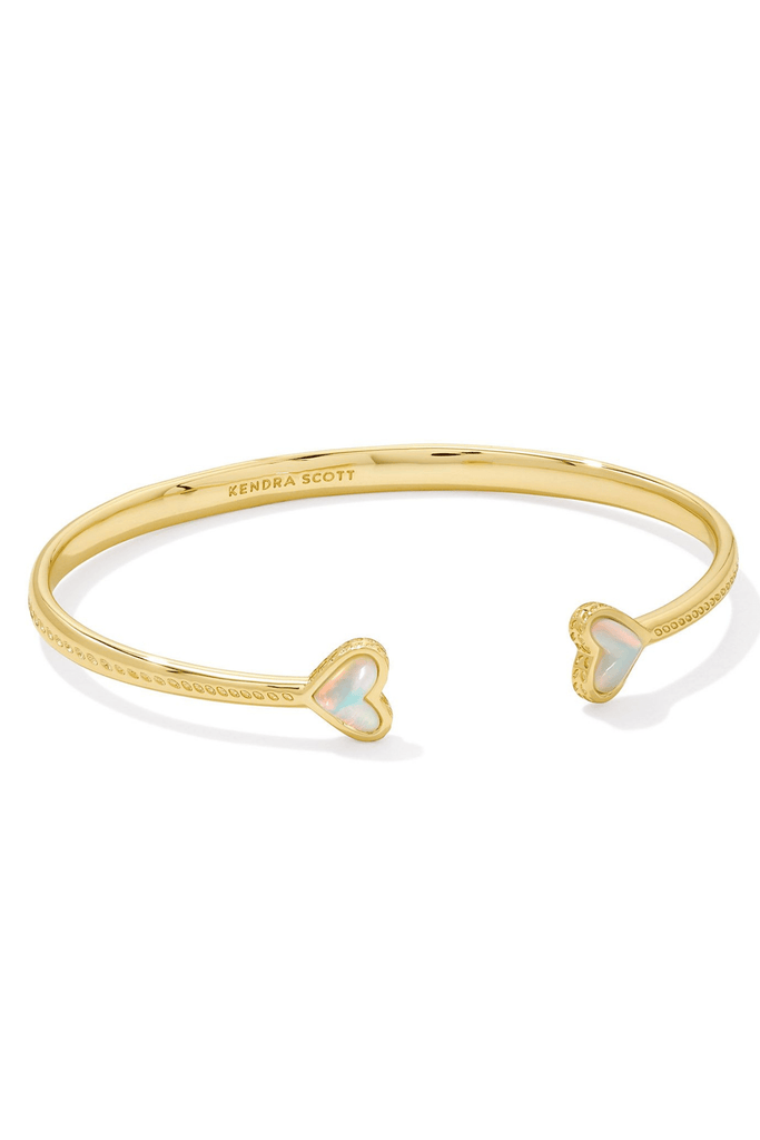 Kendra Scott Jewelry Kendra Scott Framed Ari Heart Cuff Bracelet Gold White Opalescent Resin