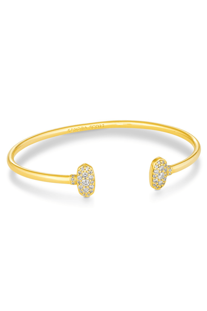 Kendra Scott Jewelry Kendra Scott Grayson Crystal Cuff Bracelet Gold Metal White CZ