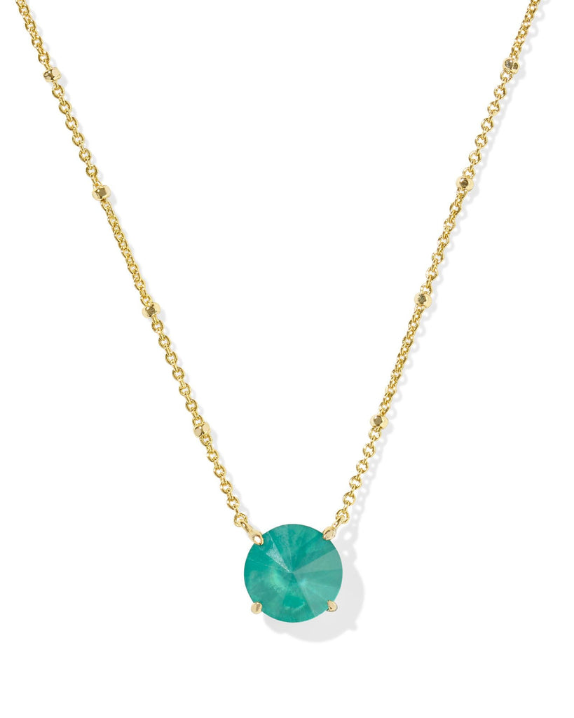 Kendra Scott Jewelry Kendra Scott Jolie Short Pendant Necklace-- Gold Light Kelly Green Illusion