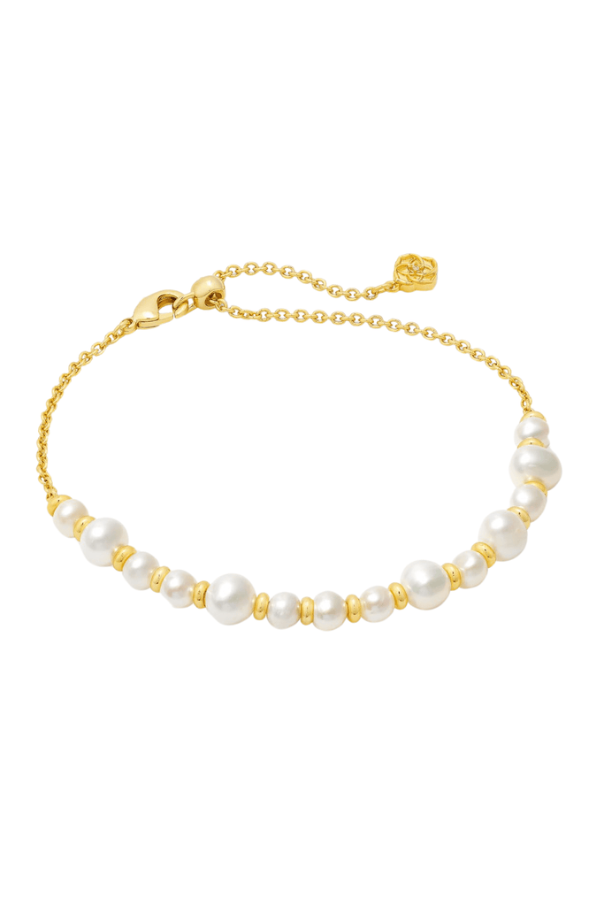 Kendra Scott Jewelry Kendra Scott Jovie Bead Delicate Chain Bracelet-- Gold White Pearl