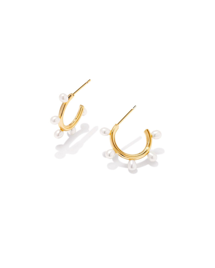Kendra Scott Jewelry Kendra Scott Leighton Pearl Huggie Earring Gold