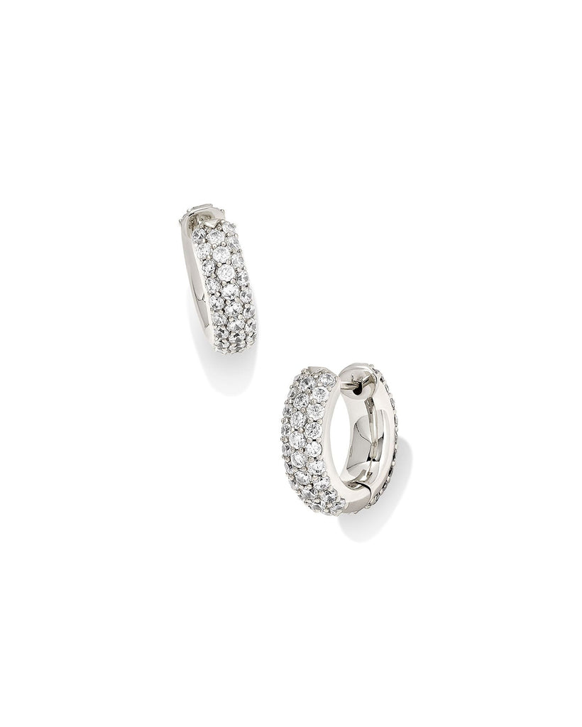 Kendra Scott Jewelry Kendra Scott Mikki Pavé Huggie Earrings-- Rhodium