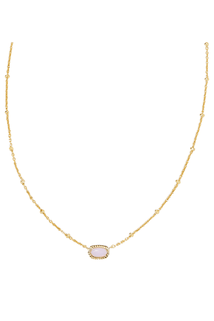 Kendra Scott Jewelry Kendra Scott Mini Elisa Satellite Pendant Necklace Gold Pink Opalite Crystal