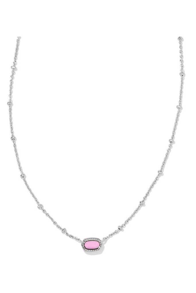 Kendra Scott Jewelry Kendra Scott Mini Elisa Satellite Pendant Necklace Rhodium Fuchsia Magnesite