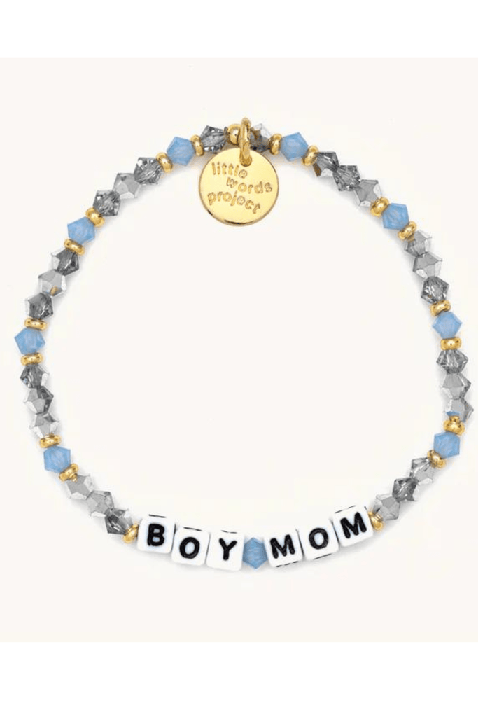 Little Words Project Jewelry Little Words Project Beaded Bracelet-- Boy Mom Blue