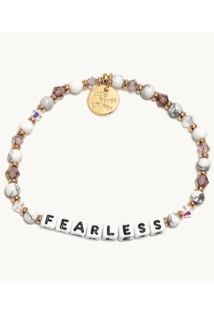 Little Words Project Jewelry Little Words Project Beaded Bracelet-- Fearless White