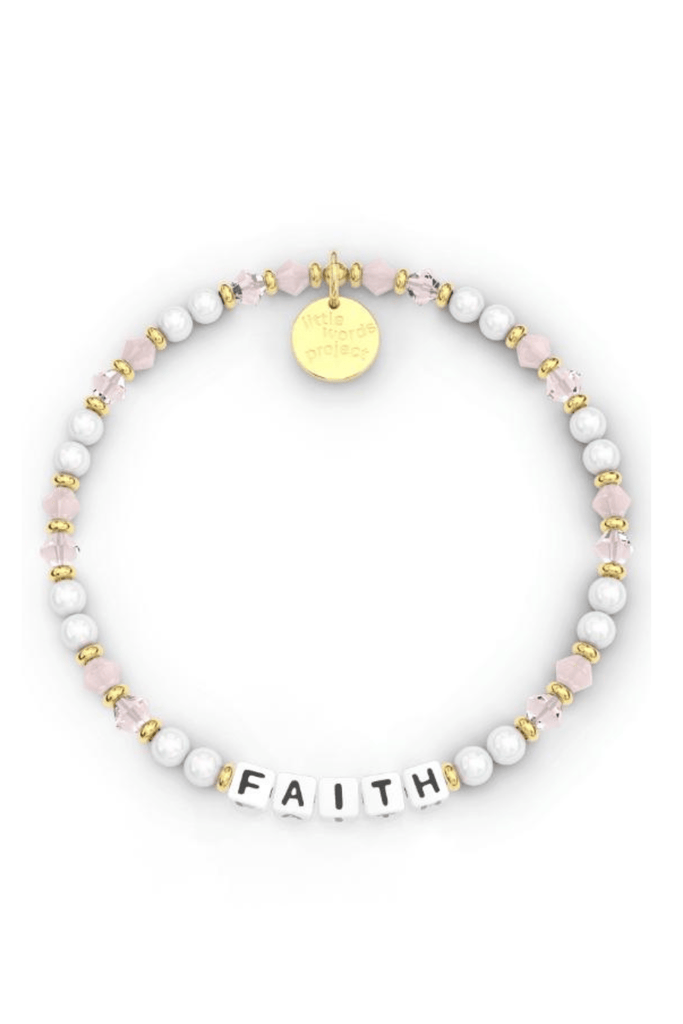 Little Words Project Jewelry Little Words Project "Faith" Beaded Bracelet White