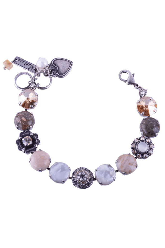 Mariana Jewelry Mariana Large Pavé & Rosette Bracelet-- Sahara Rhodium