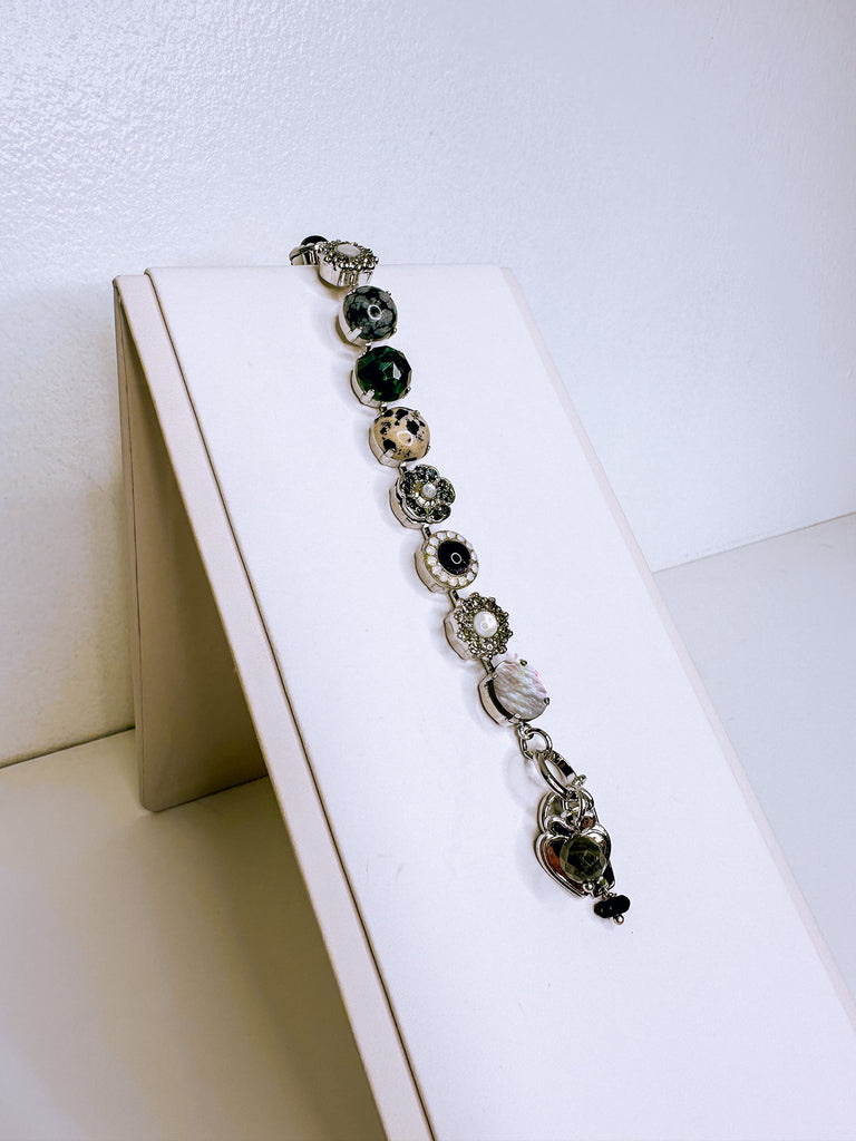 Mariana Jewelry Mariana Large Rosette Bracelet-- Nightfall Rhodium
