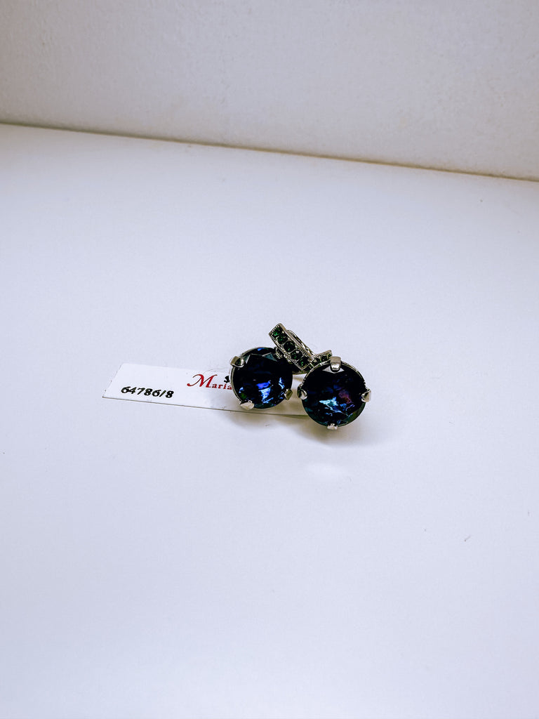 Mariana Jewelry Mariana Lovable Embellished Single Stone Leverback Earrings-- Jungle Rhodium