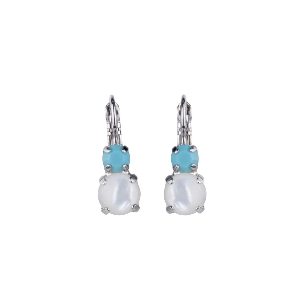 Mariana Jewelry Mariana Medium Classic Two Stone Leverback Earrings-- Aegean Coast