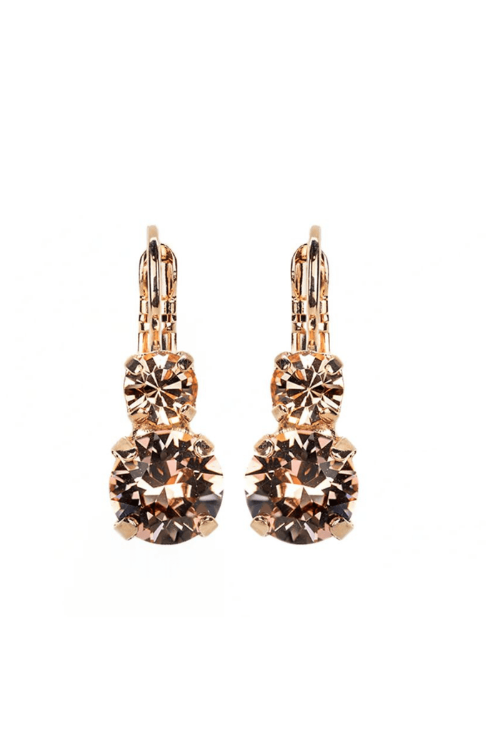 Mariana Jewelry Mariana Medium Double Stone Leverback Earrings-- Meadow Brown Gold