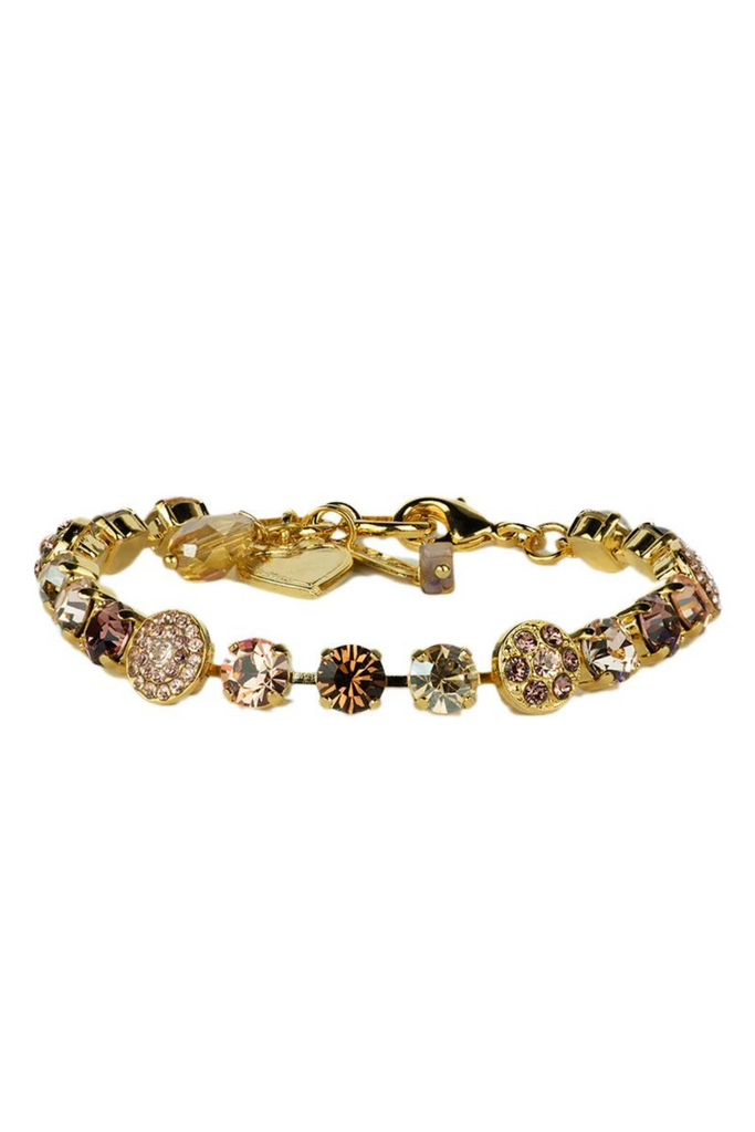 Mariana Jewelry Mariana Medium Pavé Bracelet-- Meadow Brown Gold