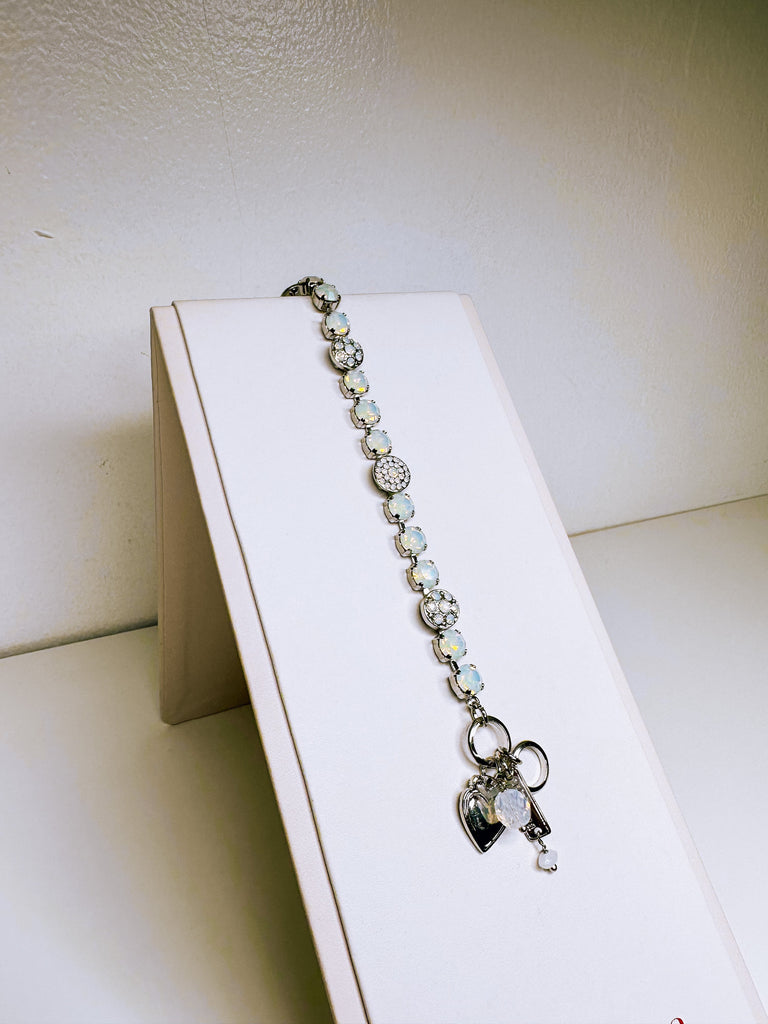 Mariana Jewelry Mariana Medium Pavé Bracelet-- White Opal Rhodium