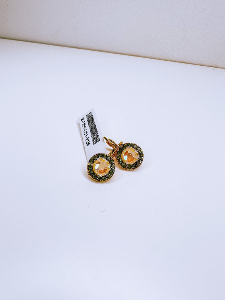 Mariana Jewelry Mariana Medium Pavé Leverback Earrings-- 1121 Gold
