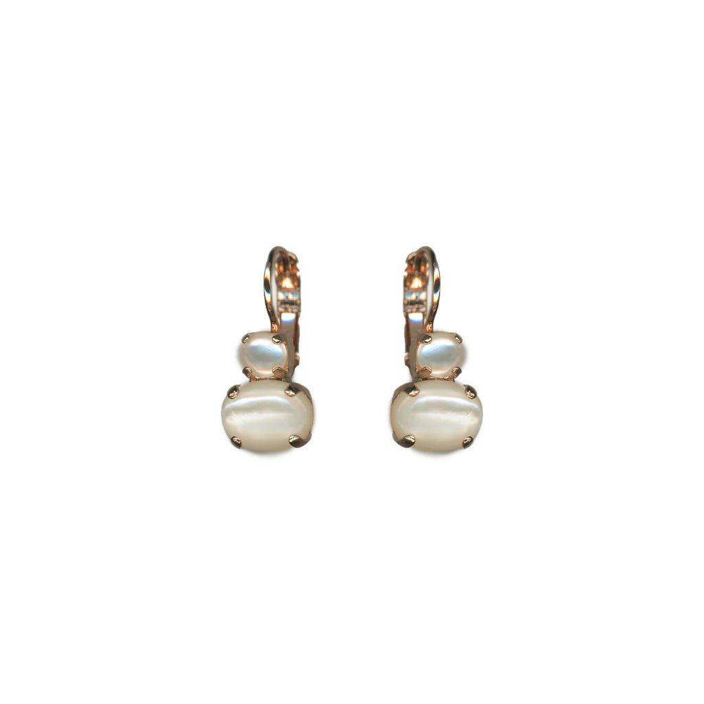 Mariana Jewelry Mariana Oval Classic Leverback Earrings-- White Shell