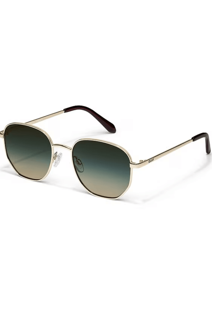 Quay Sunglasses Quay Big Time Sunglasses-- Gold/Palm Taupe