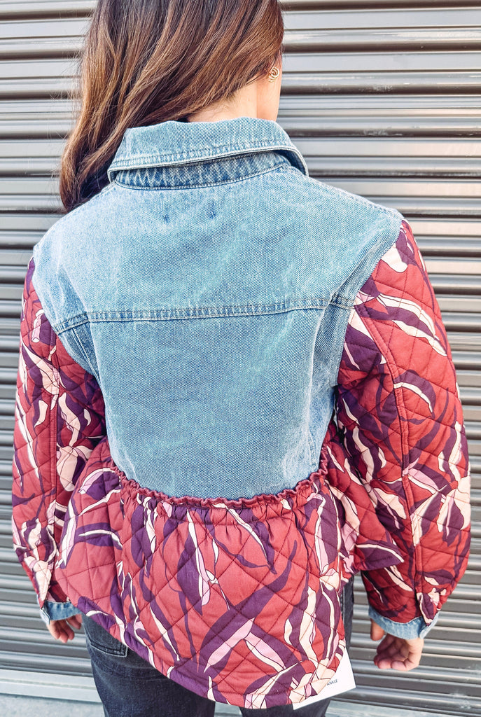 Steve Madden Jacket Steve Madden Caddie Quilted Denim Jacket