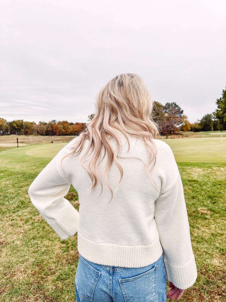 Steve Madden Sweater Steve Madden Ivi Mock Neck Sweater-- Cream