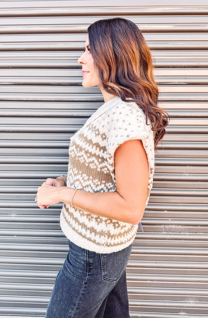 Steve Madden Vest Steve Madden Paulie V-Neck Short Sleeve Sweater Vest