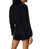 Steve Madden sale Steve Madden Tonia Velvet Collared Long Sleeve Double Breasted Cropped Blazer