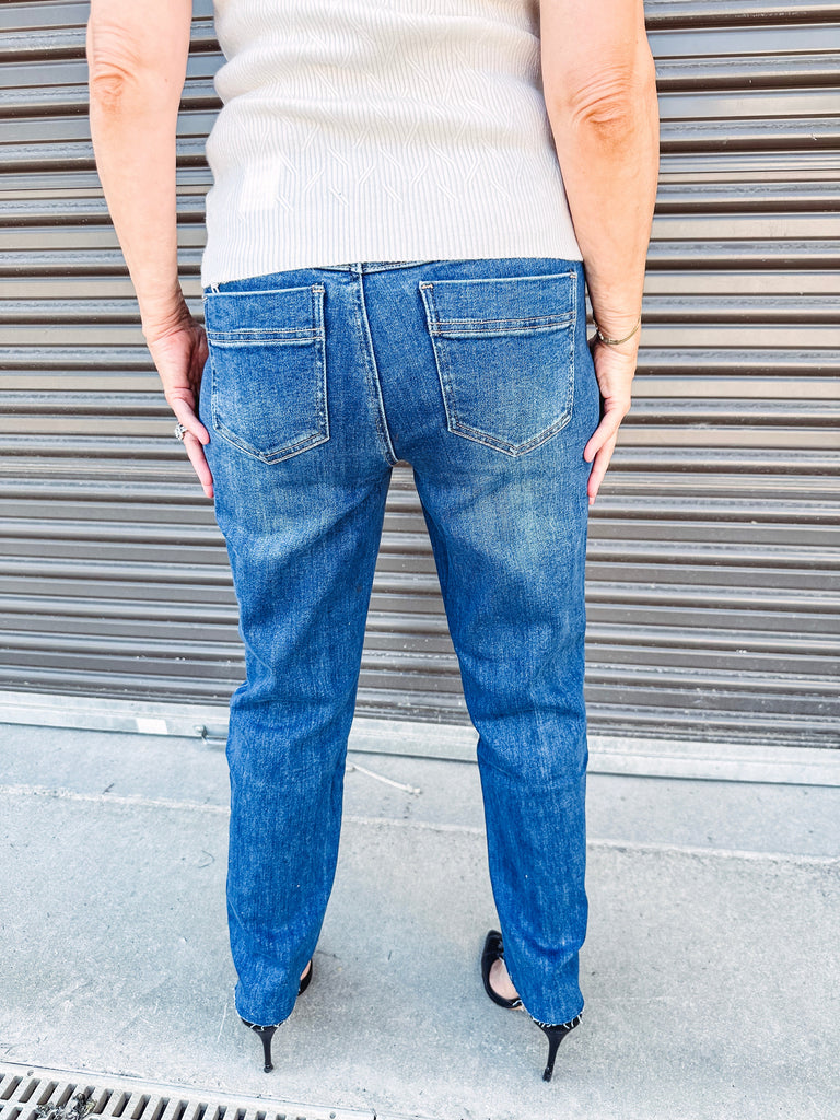 Tribal Denim Tribal Audrey Girlfriend Straight Ankle Jeans