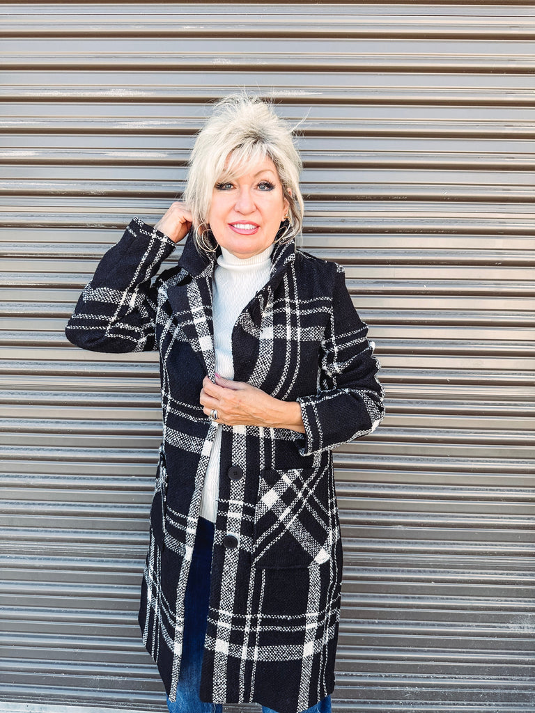 Tribal Jacket Tribal Bouclé Plaid Duster Coat